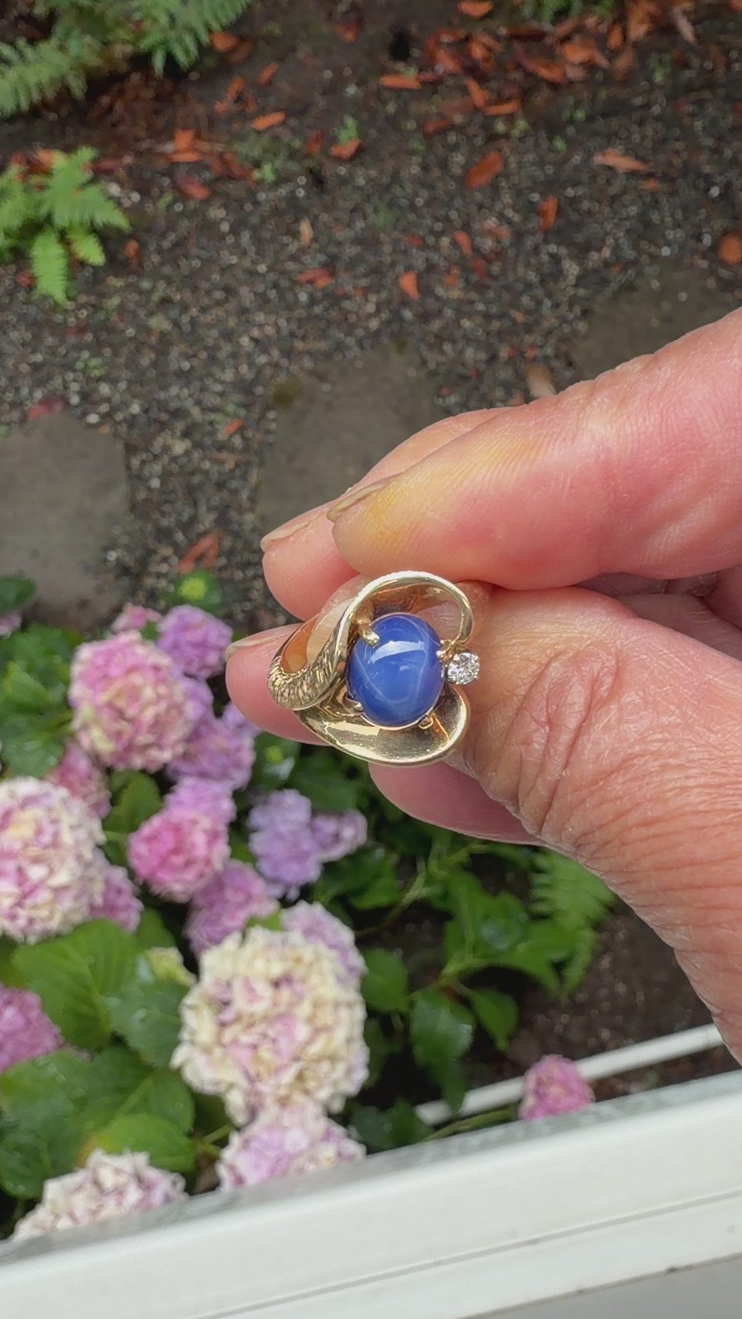 Video of Blue Star Sapphire Ring from the Chikahisa Ancestor Collection 