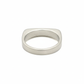Back view of this sleek, architectural band captures that moment of clarity with its refined silhouette and single black diamond - like the dark center of an eclipse where revelation occurs in shadow.
