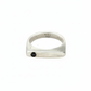 This sleek, architectural band captures that moment of clarity with its refined silhouette and single black diamond - like the dark center of an eclipse where revelation occurs in shadow.