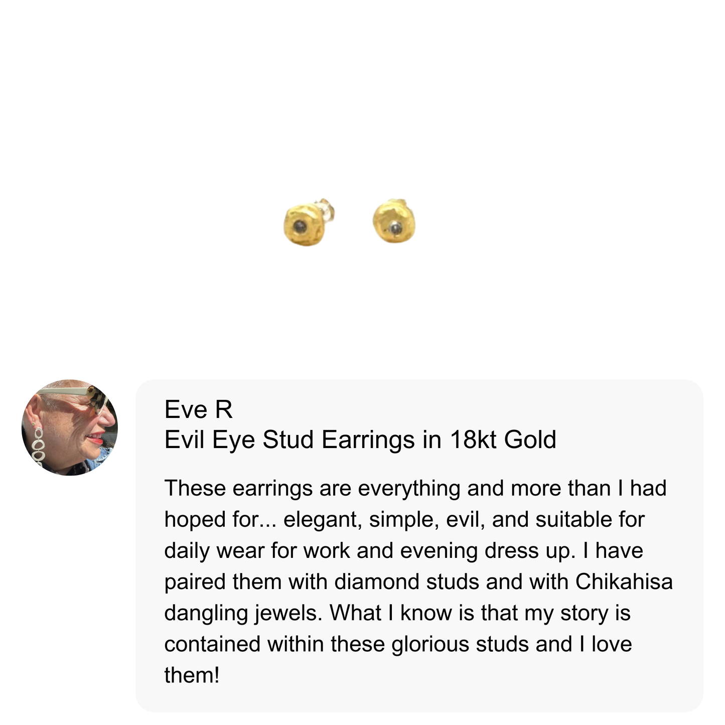 Evil Eye Stud Earrings in 18k Gold