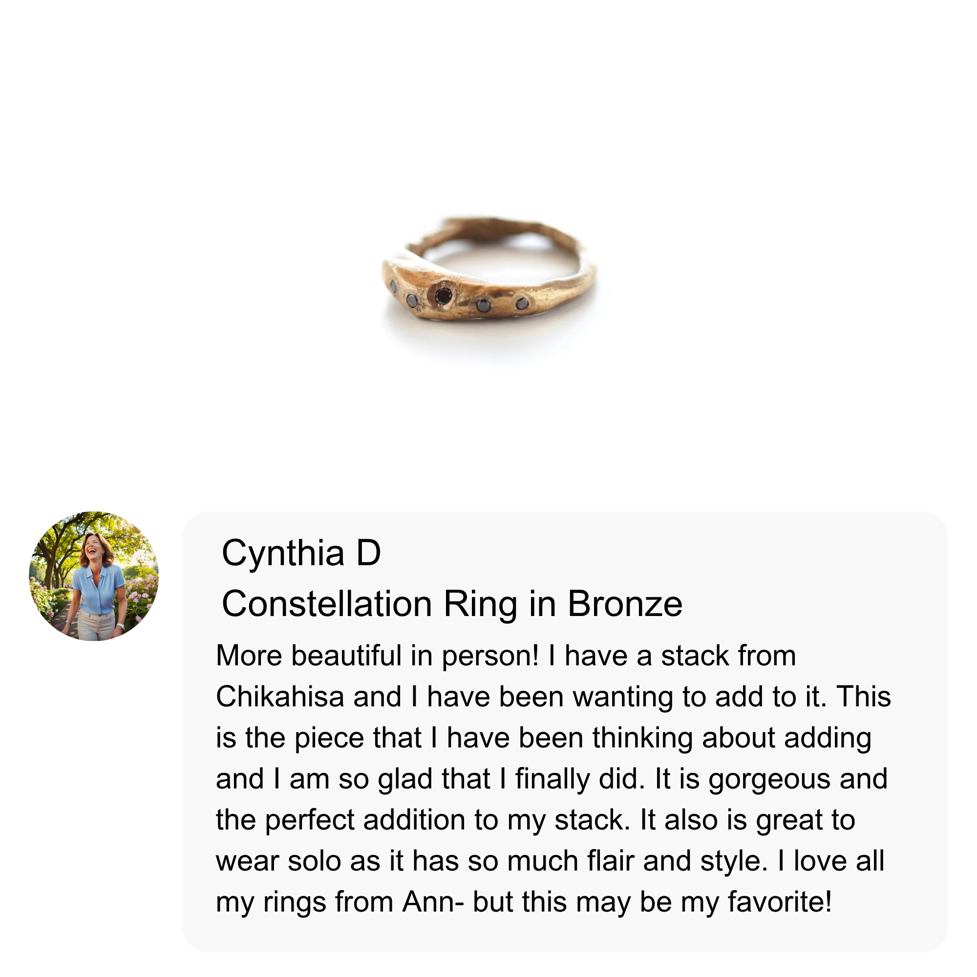 Customer Review of the Constellation Ring in Bronze 