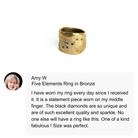 Customer Review of Five Elements Ring in Bronze 