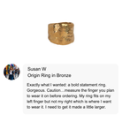 Customer Review of the Origin Ring in Bronze 
