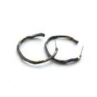 Stonehenge Hoop Earrings in Oxidized Silver with Keum Boo Accents 