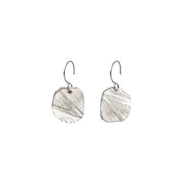 Silver Elemental Square Drop Earrings