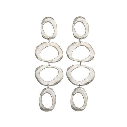 Mystic Statement Drop Earrings in Silver