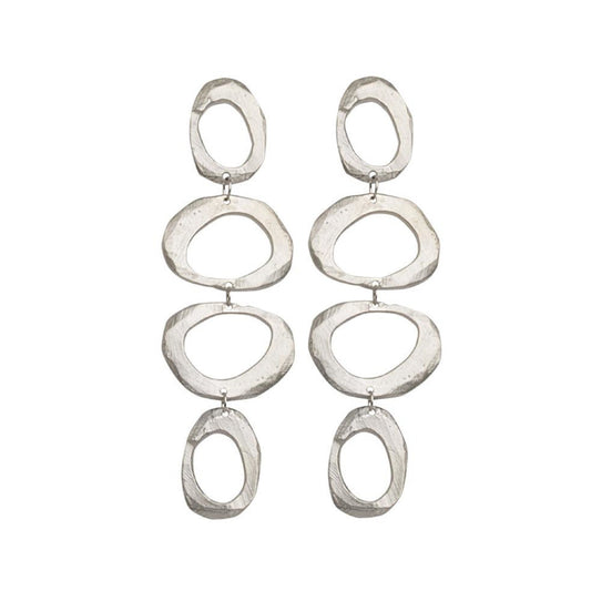 Mystic Statement Drop Earrings in Silver