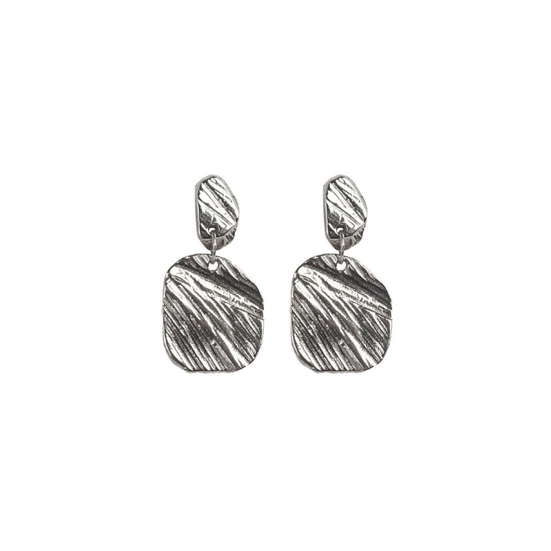 Silver Square Drop Earring