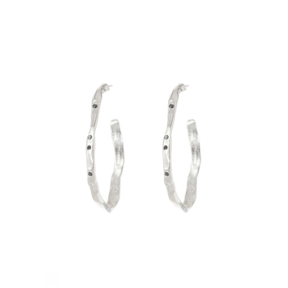 Stonehenge Hoop Earring in Silver