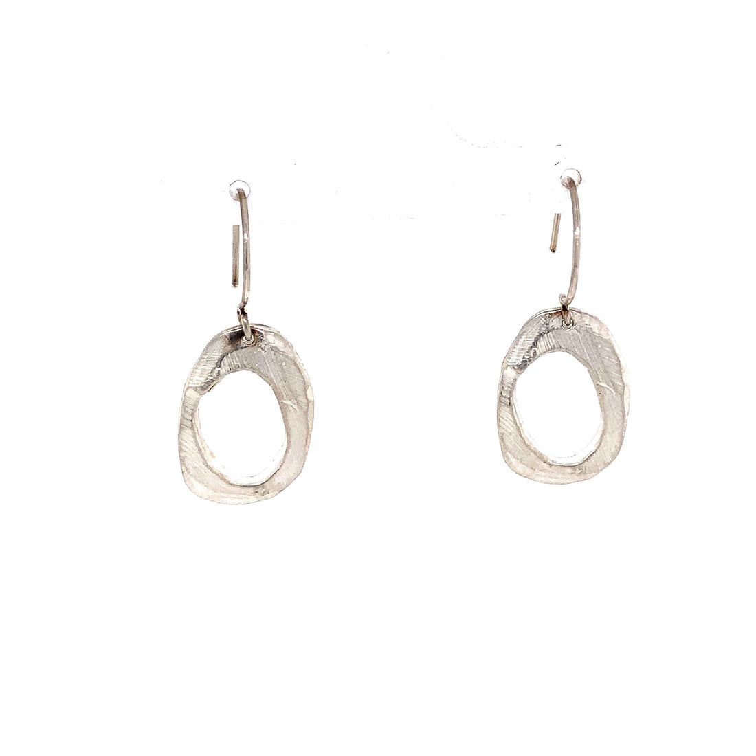 Small Silver Oval Dangle Earring