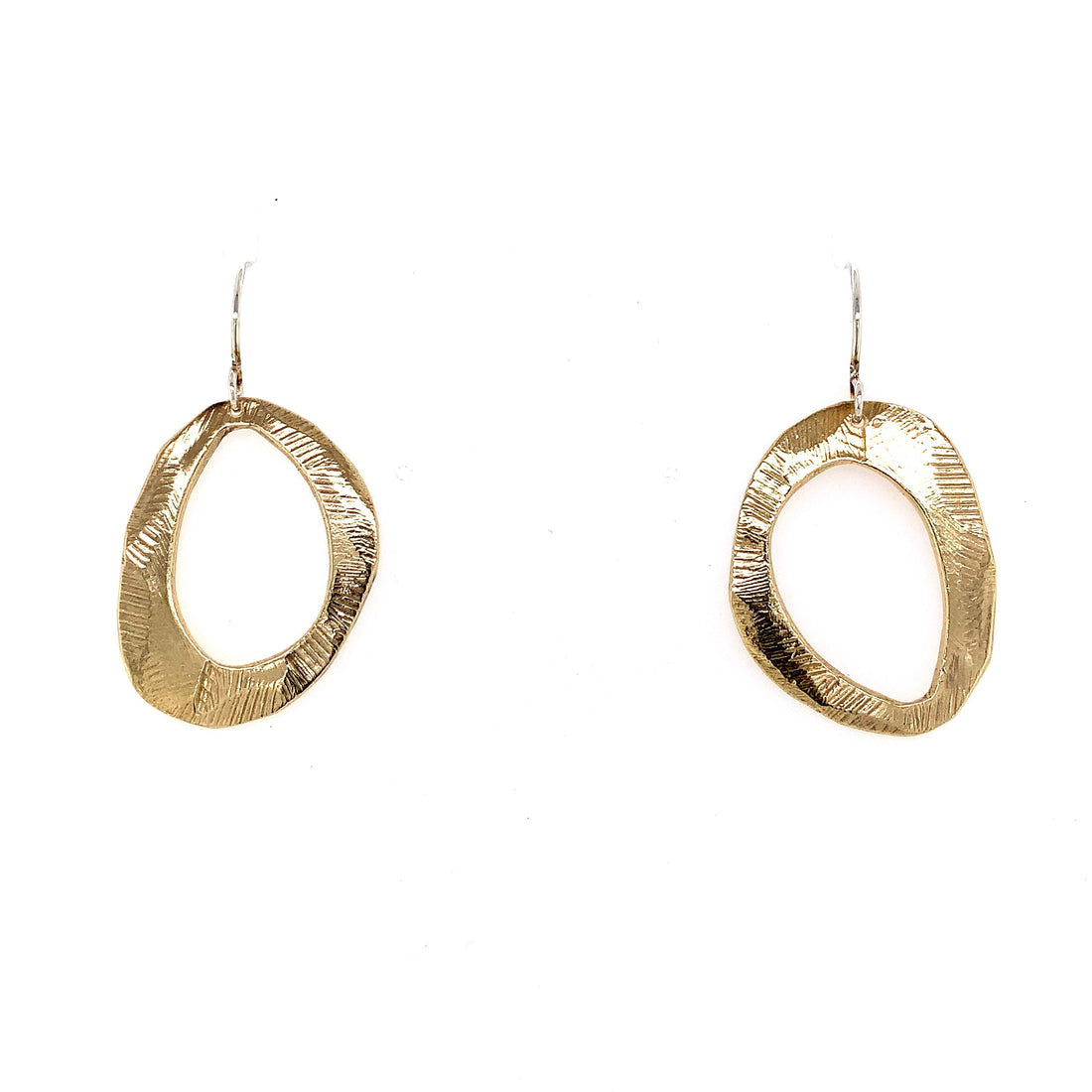 Large Bronze Oval Dangle Earring
