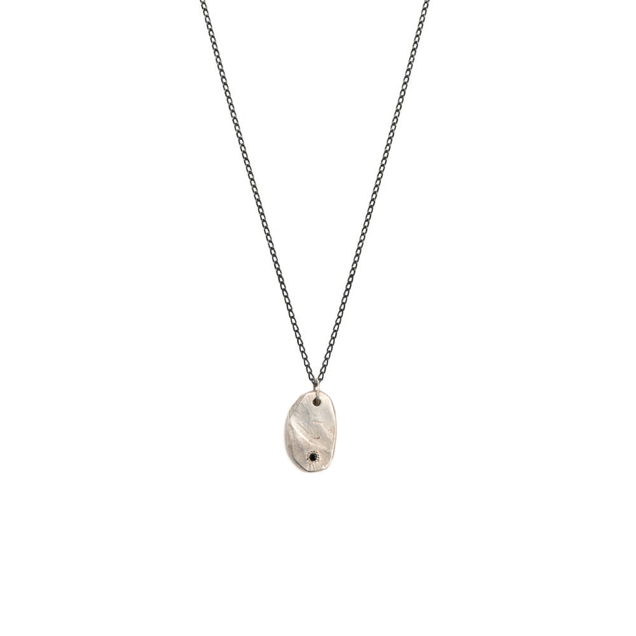 Silver Adorn 30" with Black Diamond Necklace-Chikahisa Studio