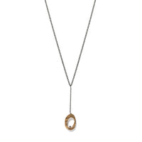 Bronze Mystic Oval Y Necklace with Diamond-Chikahisa Studio