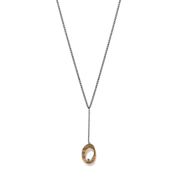 Bronze Mystic Oval Y Necklace with Diamond-Chikahisa Studio