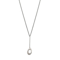 Silver Mystic Oval Y Necklace with Diamond-Chikahisa Studio