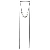 Silver 5 Oval Wrap with Diamond Necklace-Chikahisa Studio