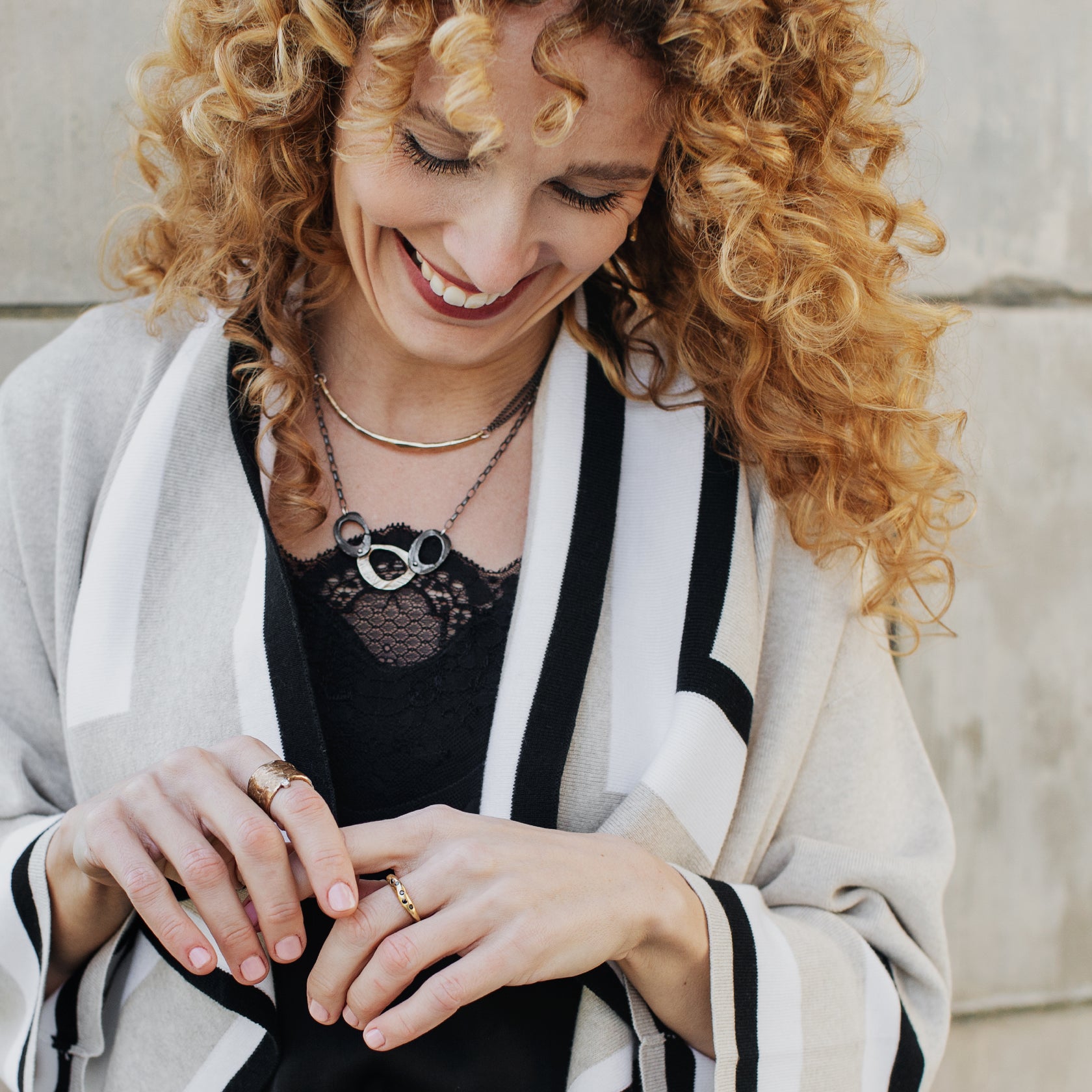 Bronze Bar Sterling Silver Necklace Chikahisa Studio